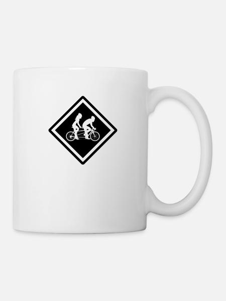 Signe de symbole de vélo tandem pour les couples - Mug blanc - blanc
