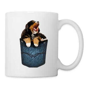 Bernese Mountain Dog puppy in breast pocket as a shirt - Mug - white - Right