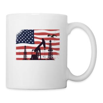 Oil Rig Worker Pump USA American Gas Oilfield - Tasse - Weiß - Rechts