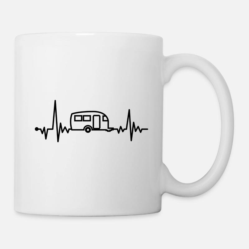 Battement de coeur de camping - Mug blanc - blanc