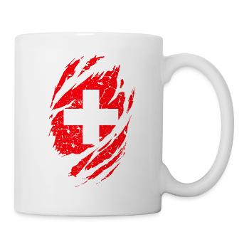 Schweizer Flagge - Tasse - Weiß - Rechts