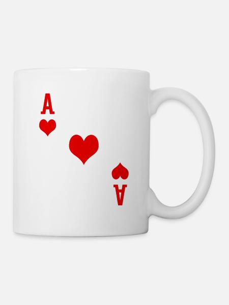 Herzass Spielkarte Poker Geschenk Kartenspieler - Tasse - Weiß