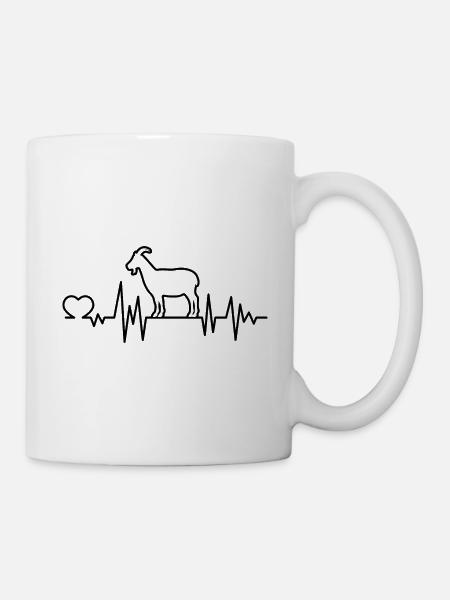 Ziege Herzschlag - Tasse - Weiß