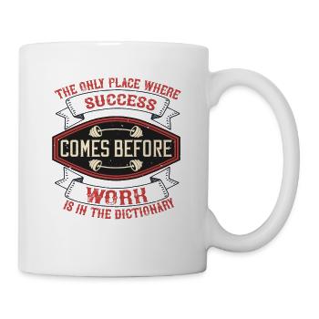 Weight training fitness saying - Mug - white - Right