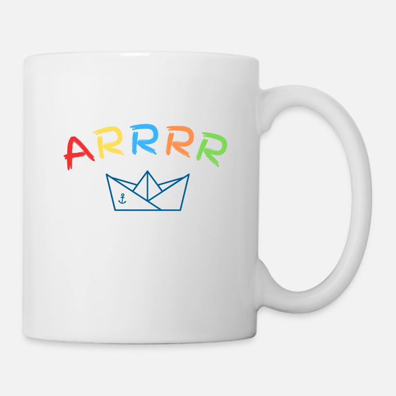 Bateau en papier carnaval: motif pirate ARRRR coloré - Mug blanc - blanc