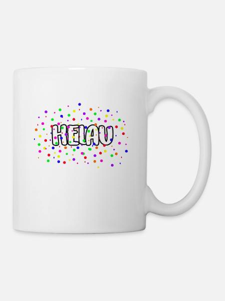 HELAU KONFETTI FASTNACHT FASCHING ROSENMONTAG FUN - Tasse - Weiß