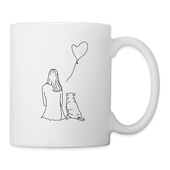 Mädchen mit Love Balloon - Tasse - Weiß - Rechts
