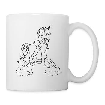 EINHORN UNICORN T-SHIRT ZUM BEMALEN FÜR KINDER - Tasse - Weiß - Rechts