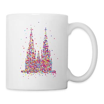 Kölner Dom, Konfetti - Tasse - Weiß - Rechts