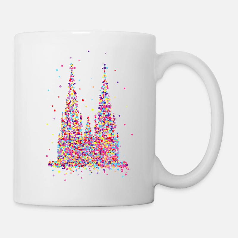 Kölner Dom, Konfetti - Tasse - Weiß