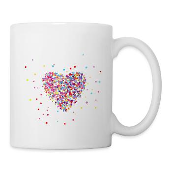 Konfetti im Herzen - Tasse - Weiß - Rechts