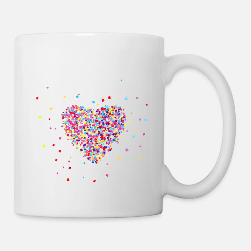 Konfetti im Herzen - Tasse - Weiß