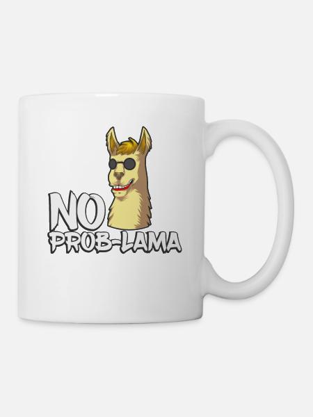 No Prob Lama - lama avec des lunettes de soleil - Mug blanc - blanc