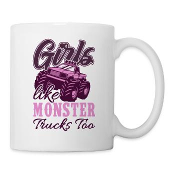 Fille de camion monstre - Mug blanc - blanc - Droite