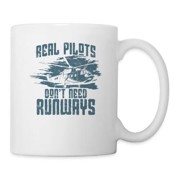 real pilots dont need runways Helikopter Pilot - Tasse - Weiß - Rechts