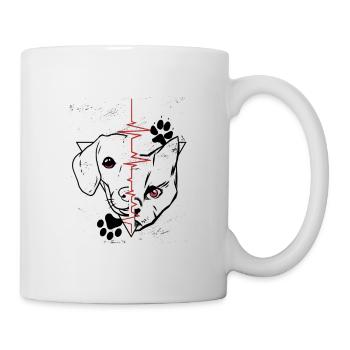 Chien et chat - Mug blanc - blanc - Droite
