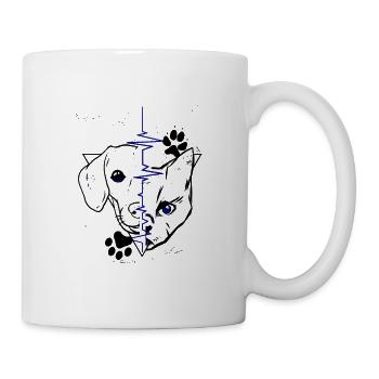 Chien et chat - Mug blanc - blanc - Droite