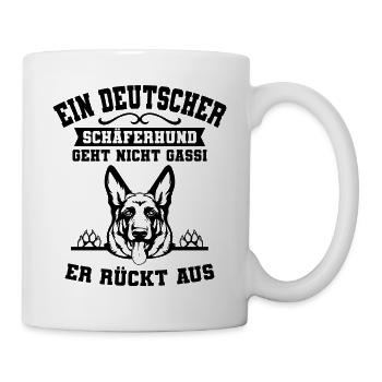 Deutscher Schäferhund - Tasse - Weiß - Rechts