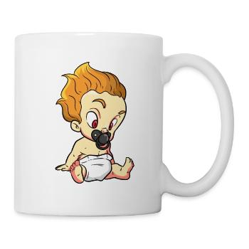 Garçon aux cheveux une flamme - Mug blanc - blanc - Droite