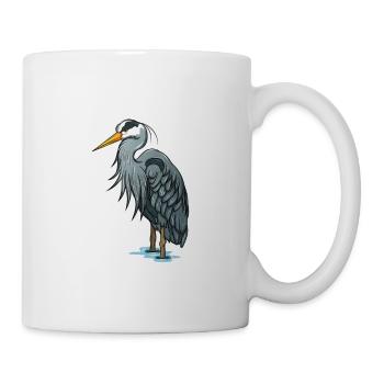 Graureiher-Reiher-Vogel-Vogelbeobachtungs-Geschenk - Tasse - Weiß - Rechts