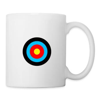Ruhe! Der Meister zielt! Bogenschießen Bogensport - Tasse - Weiß - Rechts