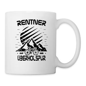 Fahrrad Rentner Spruch Berge Bike lustig - Tasse - Weiß - Rechts
