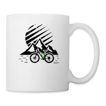 E bike bike mountain bike in the mountains - Mug - white - Right