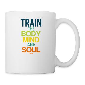 Yoga saying workout body soul spirit - Mug - white - Right