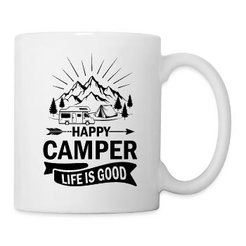 Happy Camper Life Is Good bw - Mug - white - Right