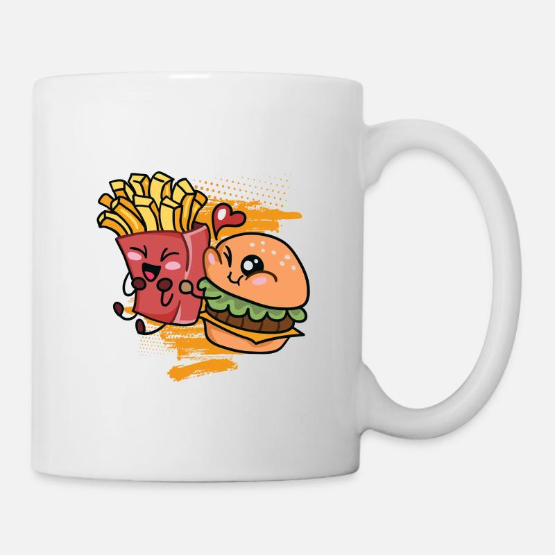 Hamburger frites amour saint valentin - Mug blanc - blanc