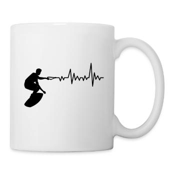 Wakeboard heartbeat - Mug - white - Right