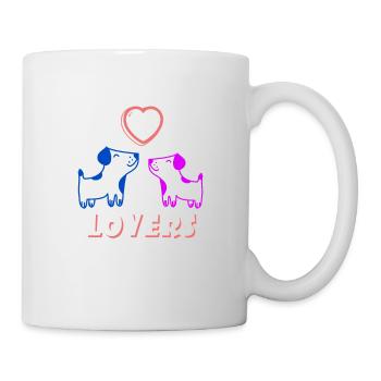 Amoureux et chiens Saint Valentin - Mug blanc - blanc - Droite