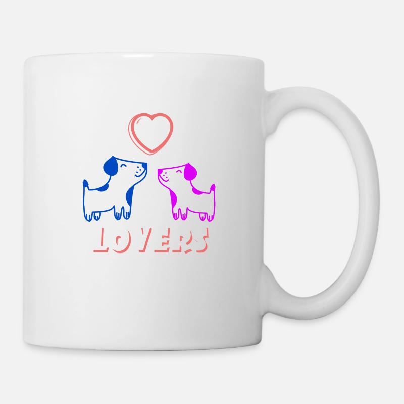 Lovers and Dogs Valentinstag - Tasse - Weiß