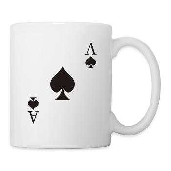 Pik Ass Karte Kartenspiel Poker Kostüm Karneval - Tasse - Weiß - Rechts