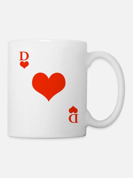 Karneval & Fasching Queen Herz Dame Kartenspiel - Tasse - Weiß
