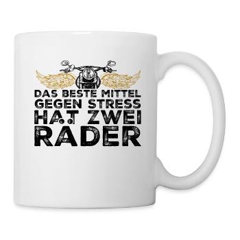 Motorrad Motorradfahrer Spruch Stress - Tasse - Weiß - Rechts