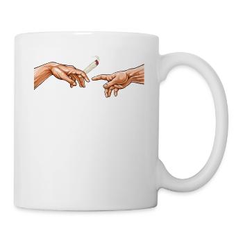 Création d’Adam avec Joint Weed Canabis - Mug blanc - blanc - Droite