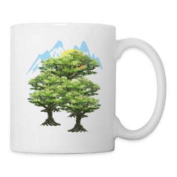 Forêt sauvage Arbres Montagnes Pic Amoureux de la nature - Mug blanc - blanc - Droite