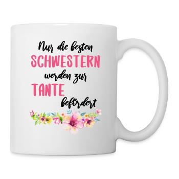Schwester Tante Schwangerschaft Schwanger Mama - Tasse - Weiß - Rechts