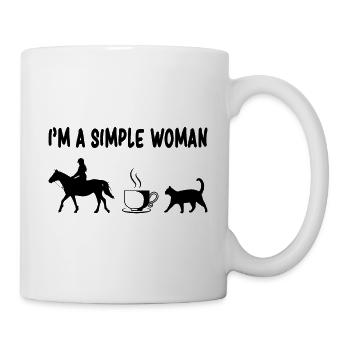 Pferde Kaffee Katzen - Tasse - Weiß - Rechts