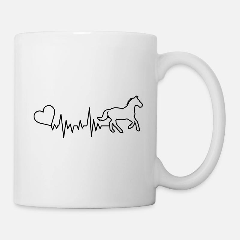 Pferde Herzschlag - Tasse - Weiß