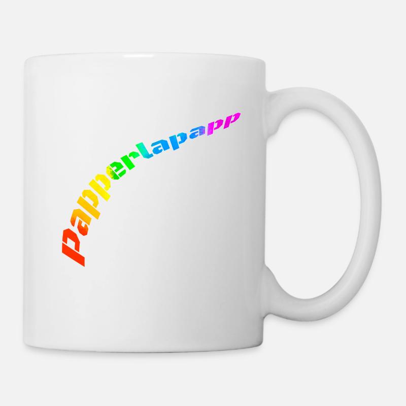 Papperlapapp Regenbogen seltene Wörter Geschenk - Tasse - Weiß