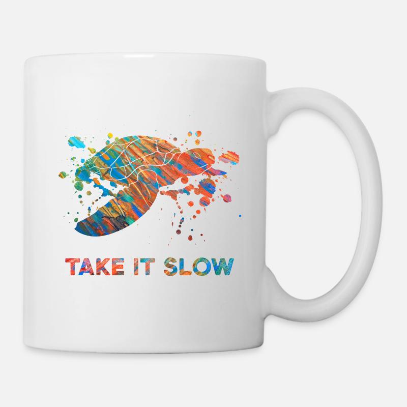 Perfektes, buntes, cooles Schildkrötenshirt Spruch - Tasse - Weiß