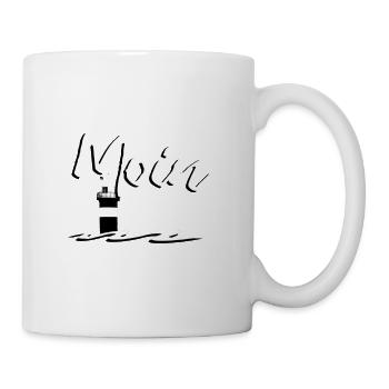 Moin für Nordlichter mit Leuchtturm - Tasse - Weiß - Rechts