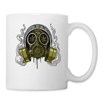Weed Stoner Gasmaske - Tasse - Weiß - Rechts