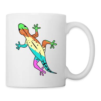 Eidechse Gecko Zoologie Wildtiere Lurch Amphibie - Tasse - Weiß - Rechts