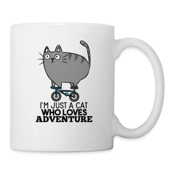 Cat bike funny gift saying - Mug - white - Right