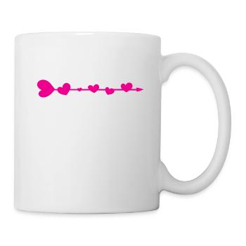 Pfeil mit Herz Valentienstag Ich liebe dich Pink - Tasse - Weiß - Rechts