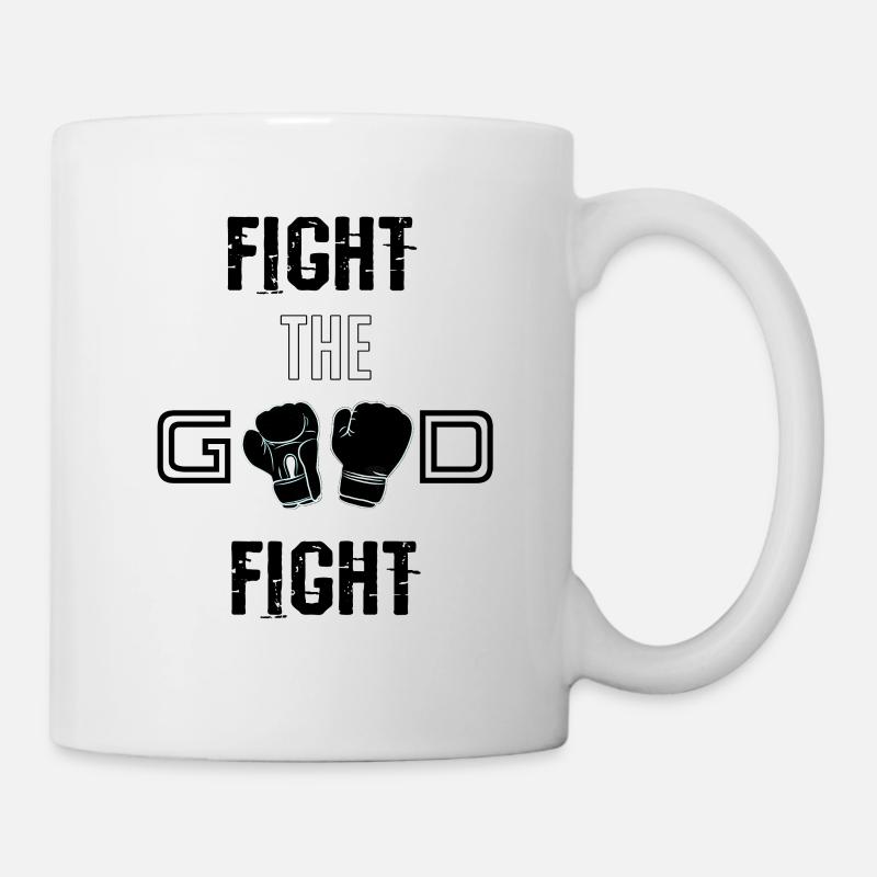 Combattez le bon combat noir - Mug blanc - blanc