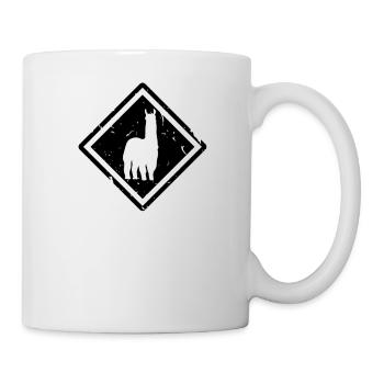 Alpaka Symbol Schild Zeichen Bild - Tasse - Weiß - Rechts